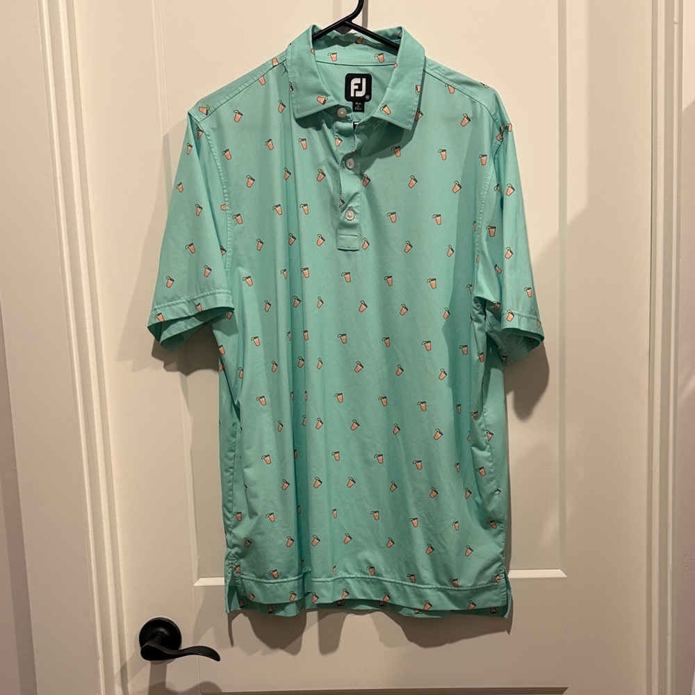 FootJoy Men's Mint Polo with Pattern